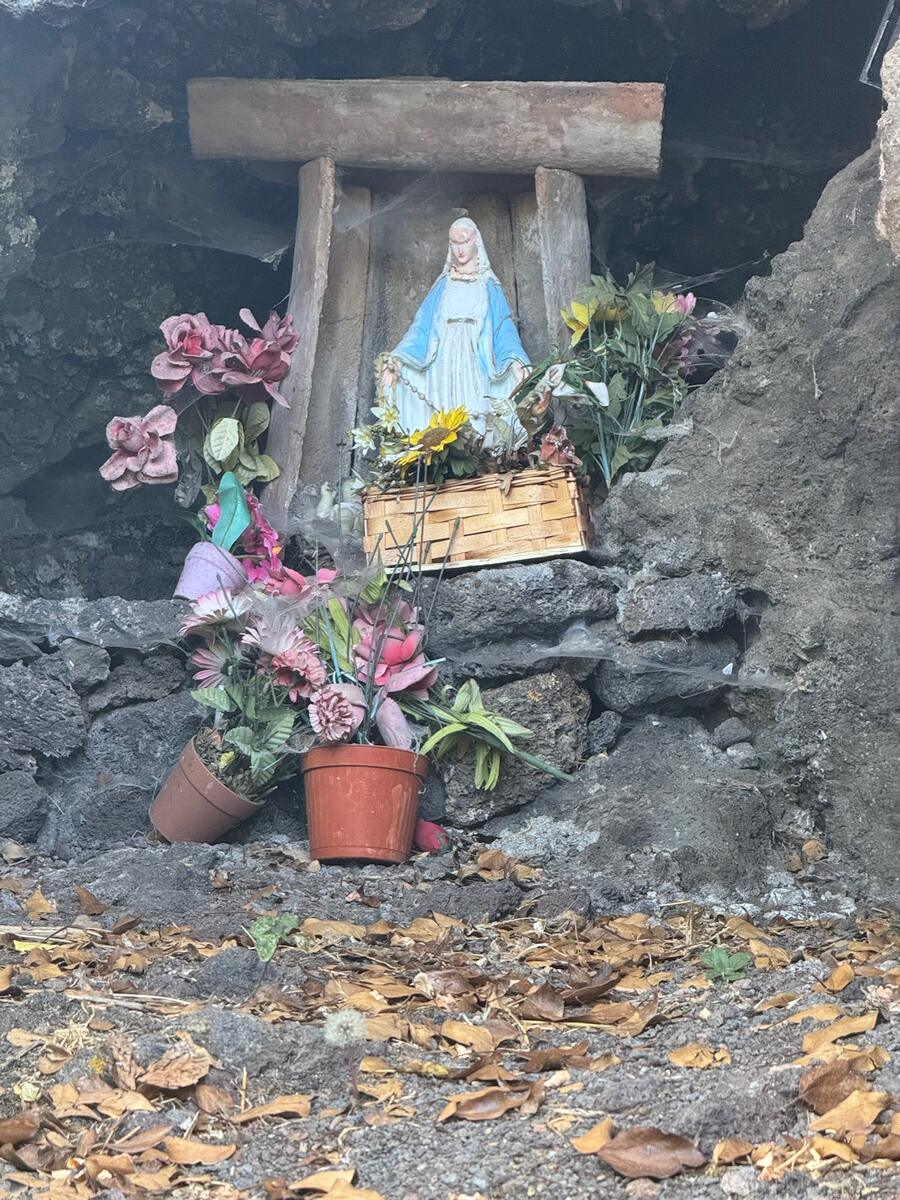 Altarino con statuina della Madonna
